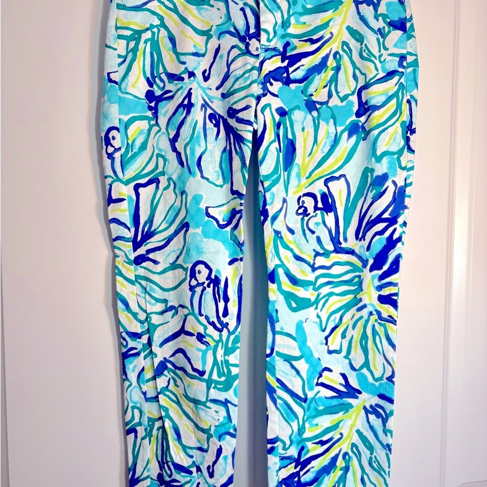 Lilly Pulitzer Blue and Green Kelly Patterned Pants